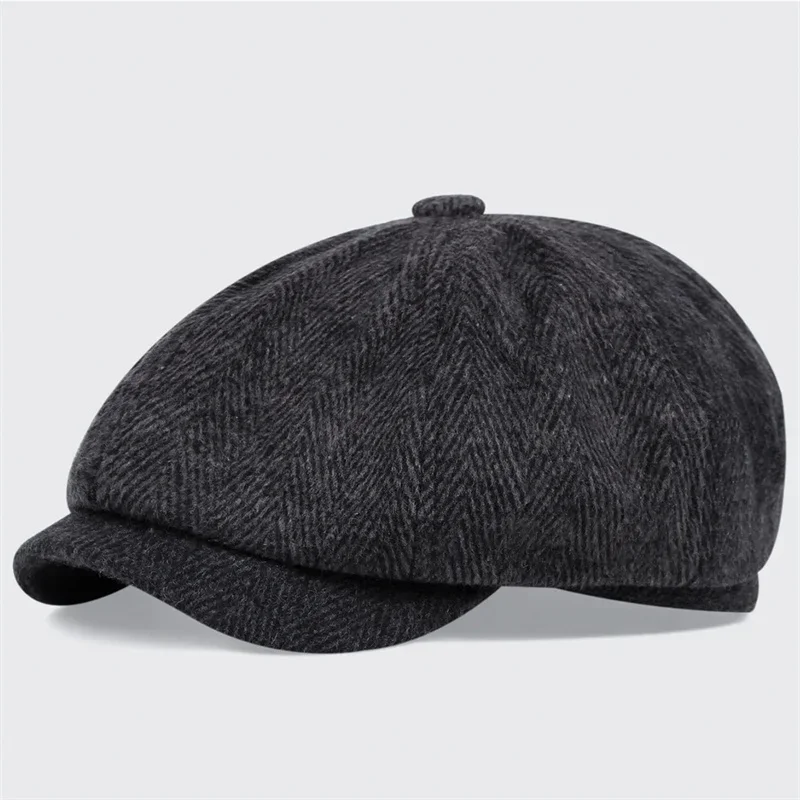 Newsboy Cap Newsboy Hat Winter Retro British Style Newsboy Cap Men Vintage Luxury Unisex Octagonal Flat Cap Cotton Ascot Caps Beanie