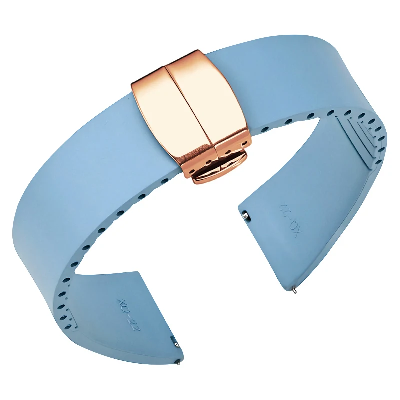Premium FKM Rubber Quick Release Watch Band with Butterfly Buckle