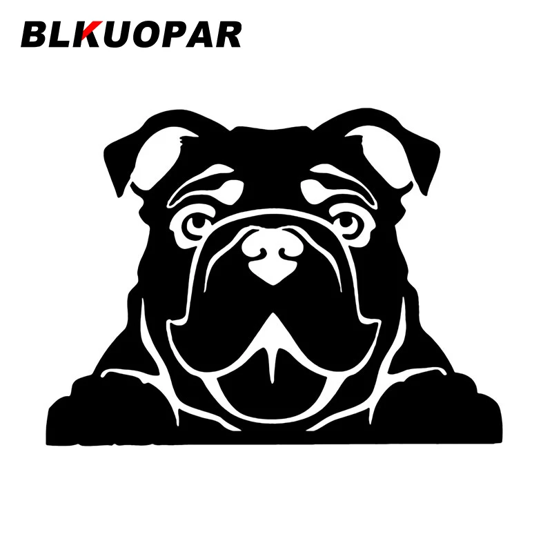 

BLKUOPAR Bulldog Peeking Silhouette Car Stickers Cute Animal Decal Sunscreen Die Cut Surfboard Windshield Car Styling