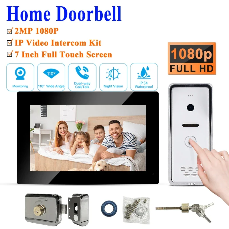 

High cost performance Doorphone Camera 1080P Outdoor Video Door Bell AC Power Alexa Door Phone Maximum Support128Gcard