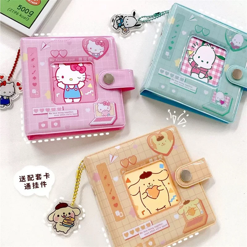 

Мини-альбом для фотографий аниме Sanrio Hello Kitty Kuromi My Melody 3-дюймовый карточный альбом Guka Cinnamoroll для хранения фотографий милый подарок