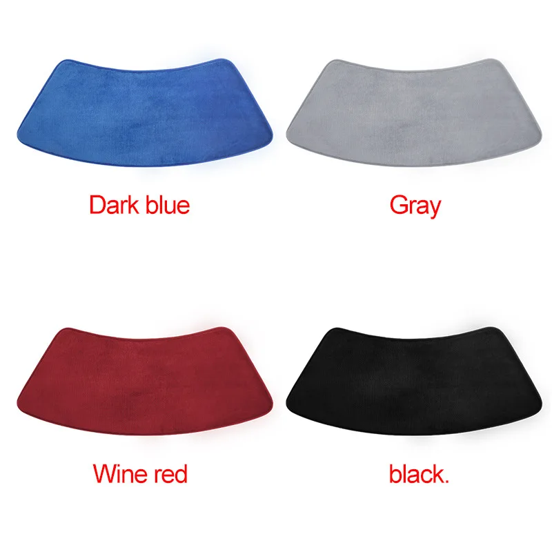 2025 Solid Color Flannel Bath Mat PVC Bottom Curved Fan-shaped Floor Mats High Quality Soft Absorbent Non-slip Mat for Bathroom