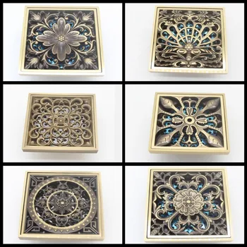 Deodorante quadrato europeo e scarico a pavimento a prova di insetti, scarico a pavimento quadrato per bagno, retrò 1