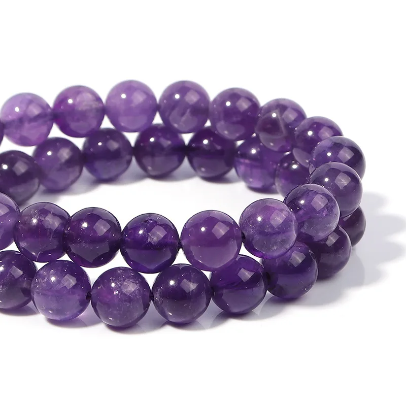 Amethysts Natural Stone Crystal Beads 6/8/10mm Round DIY Bracelet Necklace Accessroy Charms Jewelry Making Beaded