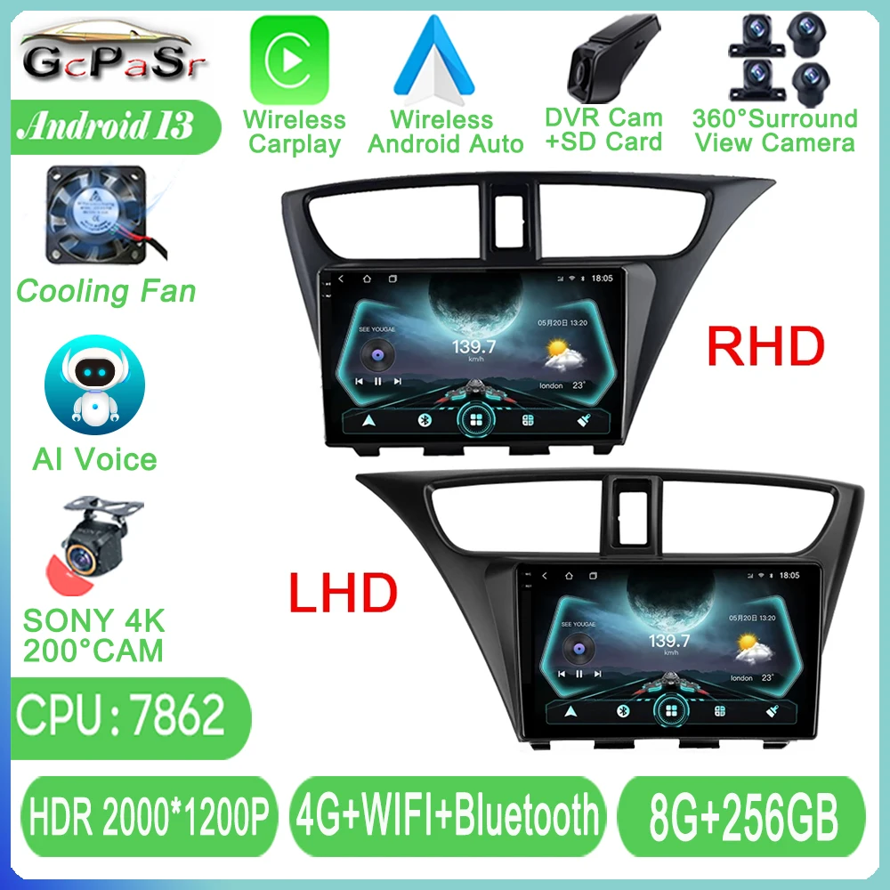 

Высокопроизводительный центральный процессор для Honda Civic 9 FK FB 2012-2017, автомагнитола на Android, стерео, мультимедийный плеер с GPS и поддержкой Wi-Fi, типоразмер 2DIN