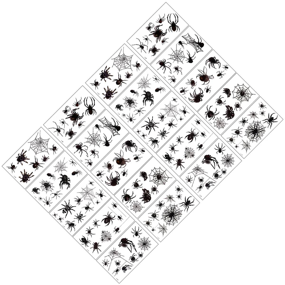 

20 Sheets Temporary Tattoos Spider Net Web Sticke Body Makeup Party Supplies for Men ( Black )