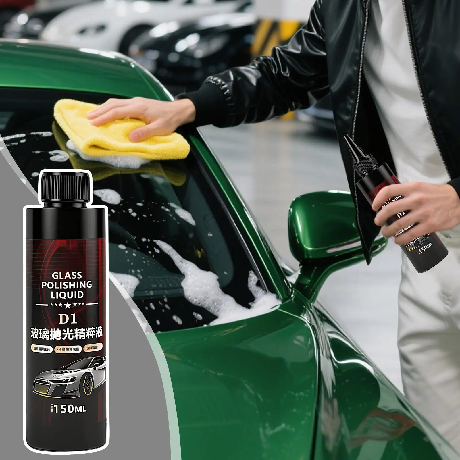 1pc Glass Car Polish Liquid Window Compound Oil Film Remover High Gloss Shine Cleaner Detailing Supplies For Automotive Truck RV