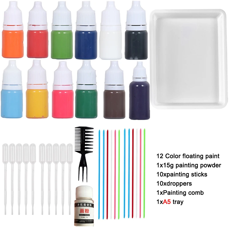 Water Marbling Paint Set DIY Craft Kits Art Set Water-Based Art Paint  Creative Toys Holiday Gifts For Kids Girls 6/12/24 Colors - AliExpress