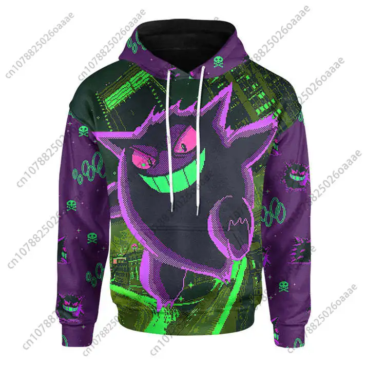 

Толстовка с капюшоном Pokemon Gengar Spirit Мужская и женская модная 3D Толстовка PKM пользовательская толстовка с капюшоном Pokemon Children100-160