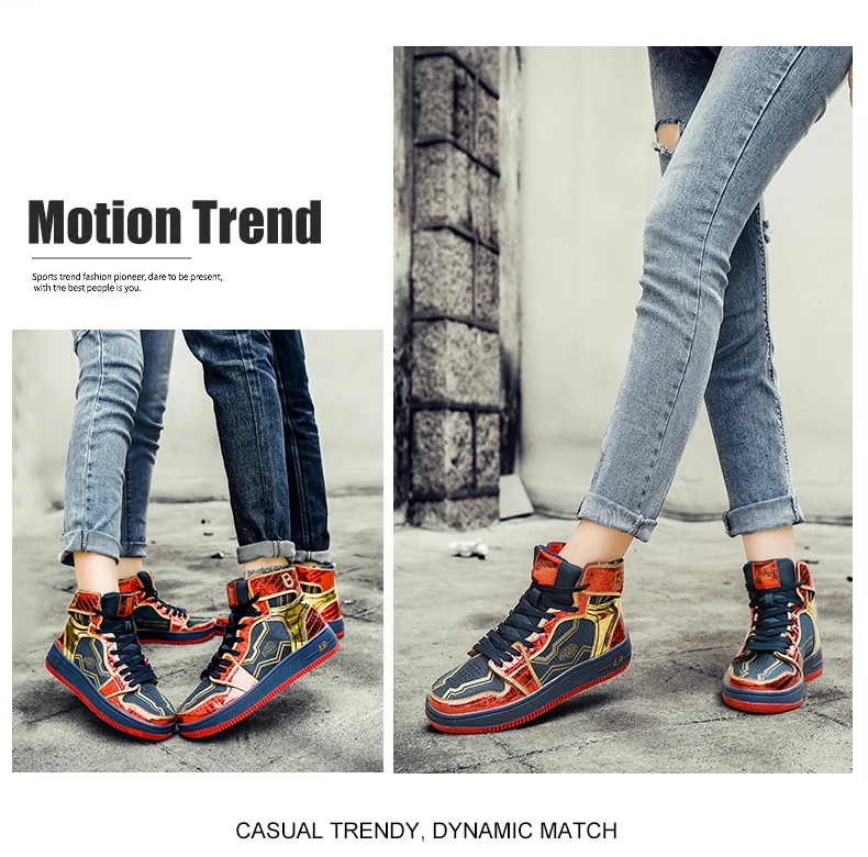 Description Picture 3 of item2022 Superstar Fashion High top Men's Shoes Couple Red Sneakers Mirror Luxury Designer Skateboard Shoes Men Vulcanized Sneakers