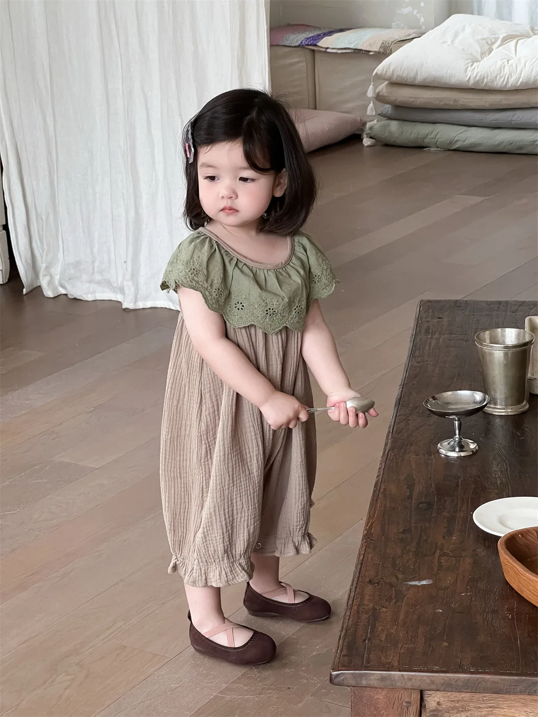 2025 Summer New Baby Girl Sleeveless Loose Romper Solid Newborn Toddler Girl Princess Cotton Lace Collar Jumpsuit Infant Clothes 3 2025 Summer New Baby Girl Sleeveless Loose Romper Solid Newborn Toddler Girl Princess Cotton Lace Collar Jumpsuit Infant Clothes - Image 3