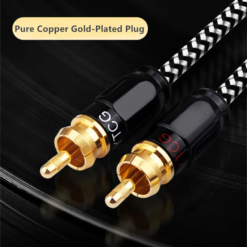 USB C to 2 RCA Audio Cable Splitter for Speakers and Amplifiers, 1m/2m/3m Length Options