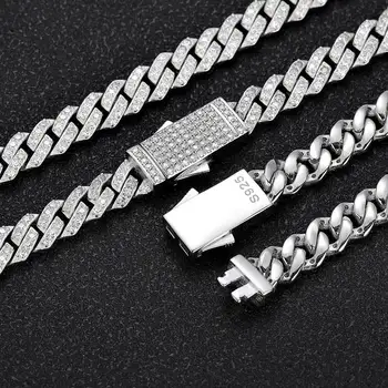 8mm D Color Full Moissanite Prong Cuban Link Chain Necklace for Men Women 925 Sterling Silver Hiphop Jewelry Pass Diamond Tester 4