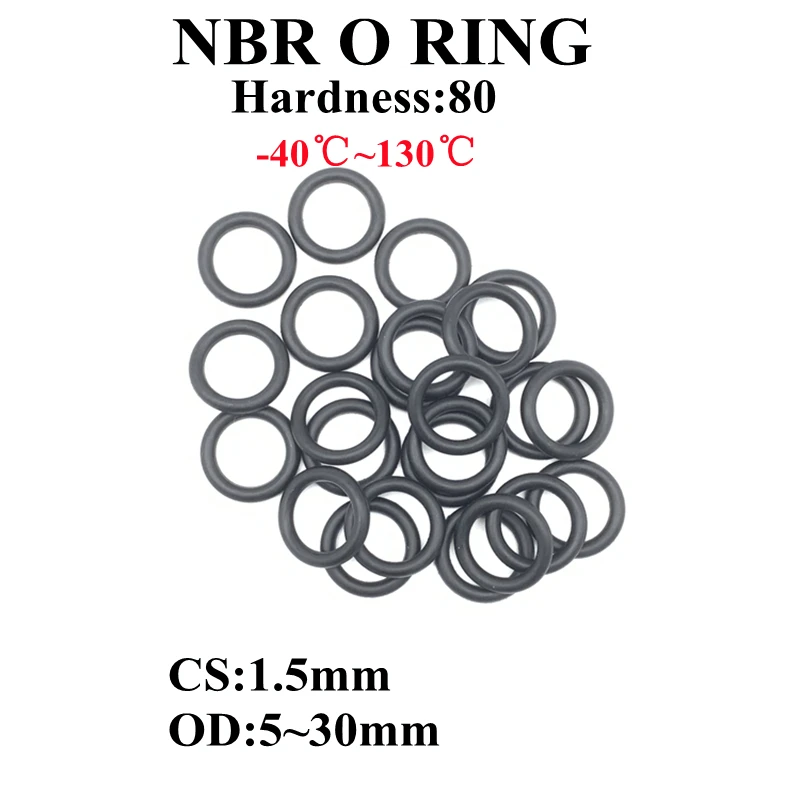 20PCSPressureandOilResistantPneumaticOringHydraulicSealRingNitrileNbr80DegreeOD