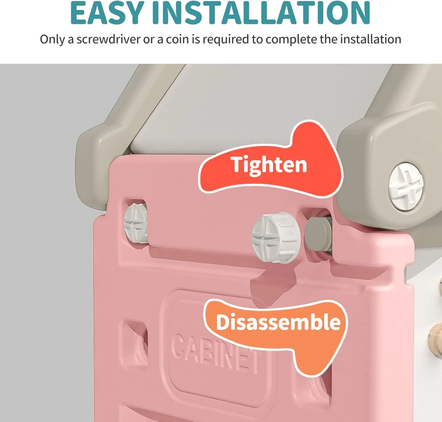 Kids Toy Organizer with 14 Bins & Bookshelf – Magic Castle Pink 6