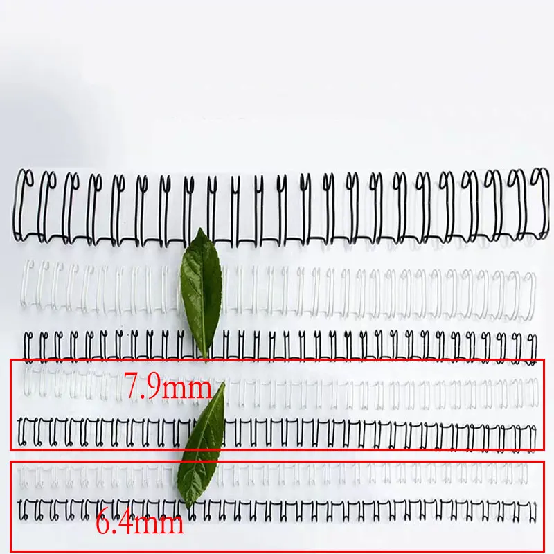 Metal Double Coil Binding Wire Loop 20pcs 3:1 Pitch 6.4/7.9mm Calendar Loose-Leaf Notebook Spring Iron Ring Machine Binder Accessories