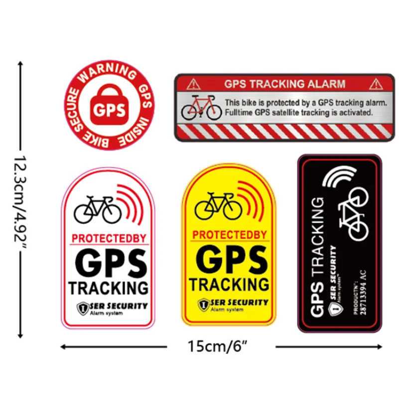 Bike Stickers 1set Bicycle GPS Scooter Motorcycle Anti-Theft Warning Tracking Reflective Waterproof