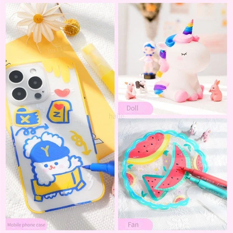 아크릴 소프트 브러시 마커 펜, 원단, 애니메이션 페인팅, DIY 아트 그래피티 마커, 어린이 미술 용품, 컬러 페인트 펜, 6 개