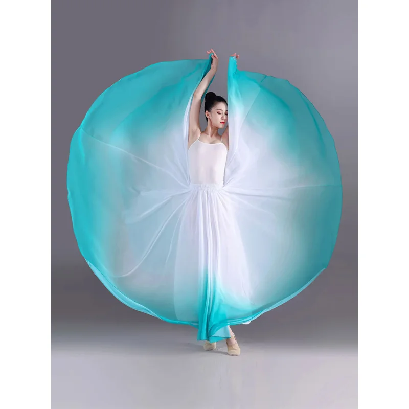 

Gradient Color Modern Red Ballet Skirt Women Chiffon Adult Flamenco Skirt Long Women Ballroom Women Classical dance Skirt