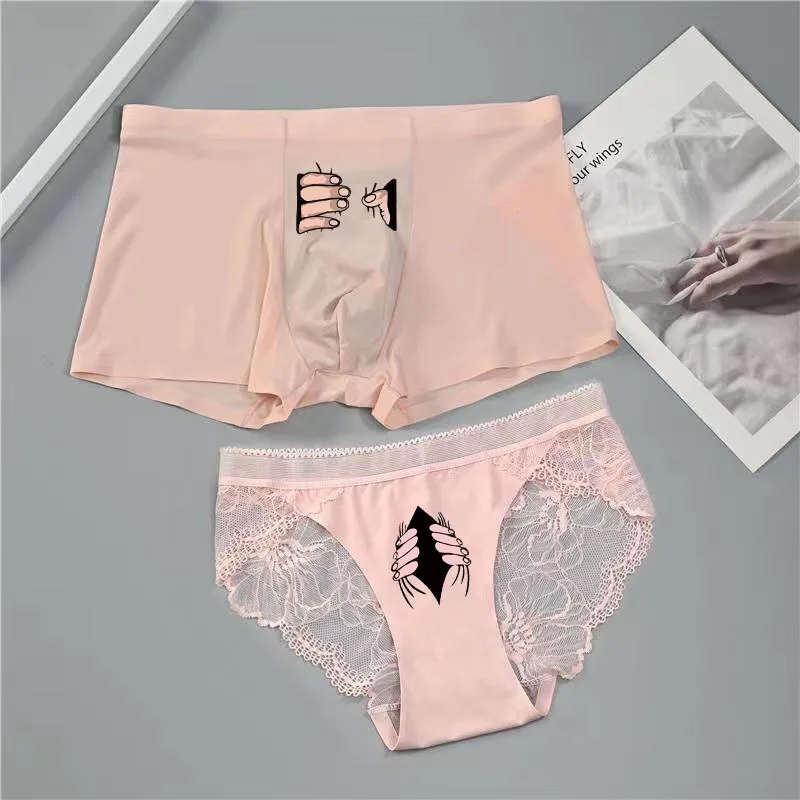 2 adet çift külot seksi kadın dantel Hollow külot rahat iç çamaşırı erkek  seks buz ipek kısa Boxer nefes severler iç çamaşırı - AliExpress