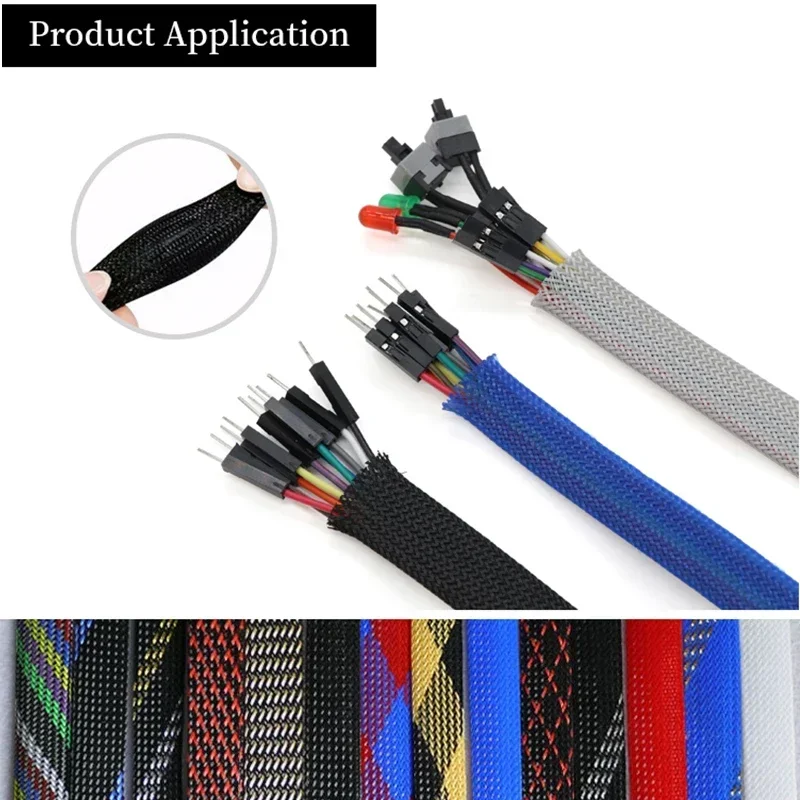 High Density Insulated PET Braid Sleeve - Custom Lengths - Premium Cable Protector Wrap