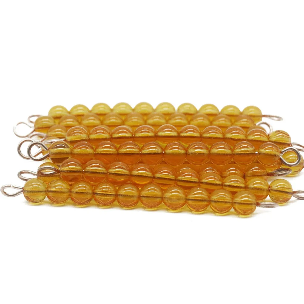 어린이를 위한 수학 비즈 체인 교육용 끈 세트 10개입, 조기 학습 교구, 숫자 1-100 세기, 손재주, 논리력 향상