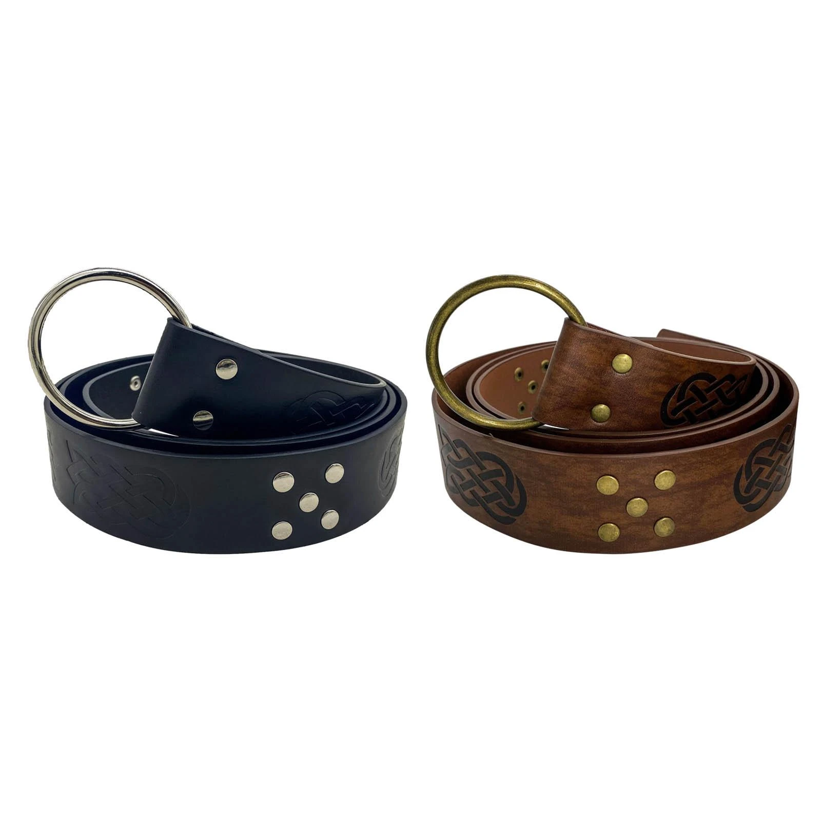 Medieval Embossed Pu Leather O Ring Belt Retro Style Renaissance Knight Belt Aliexpress