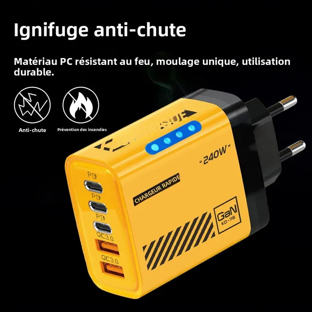 5 Ports chargeur rapide Type C Charge rapide 3.0 USB C adaptateur de chargeur mural pour iPhone 17 Pro Samsung Xiaomi mi PD USB Charge rapide 5 5 Ports chargeur rapide Type C Charge rapide 3.0 USB C adaptateur de chargeur mural pour iPhone 17 Pro Samsung Xiaomi mi PD USB Charge rapide 5