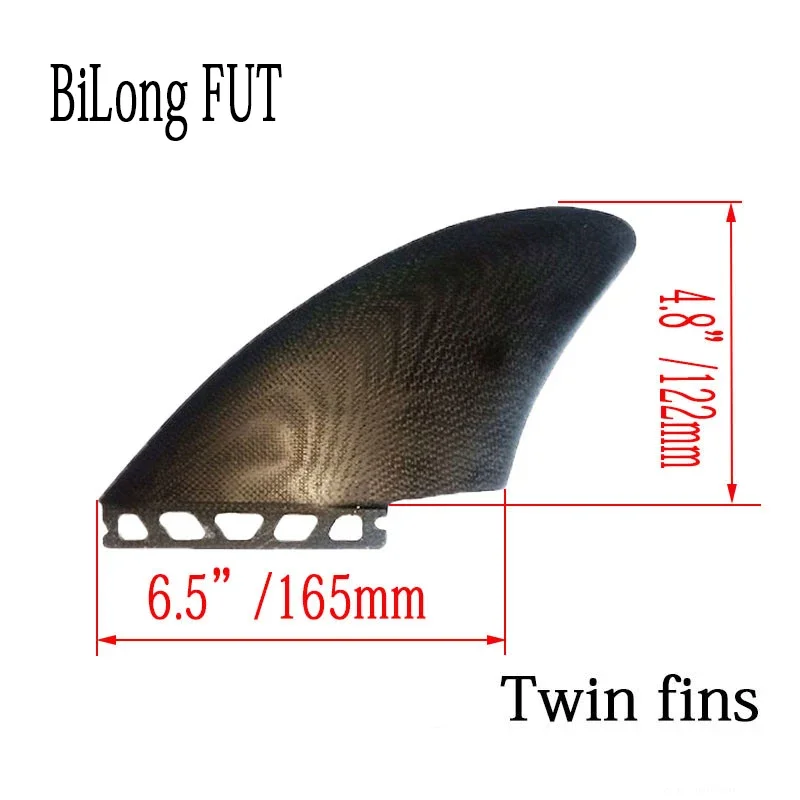 BiLong Futures Keel-F2 Fish Plate Twin Fins Fibreglass Surfboard Fins 2 Pcs Set Performance Glass (PG) Quillas Surf Fin