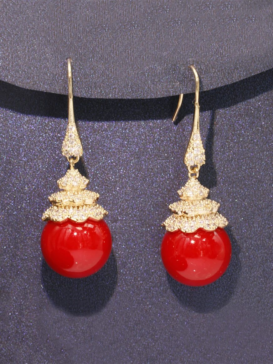 MEIDYEAR  New Pearl pendant long earrings for  women  luxurious atmosphere exquisite jewelry party gifts  daily work