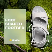FitVille Women'S Sandals Summer Beach Flats Adjustable Ankle Strap For Swollen And Flat Feet With Arch Support Open Toe Orthotic - Image 4