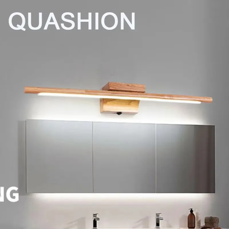 LED Mirror Lights Nordic Solid Wood Wall Lamp Modern Bathroom Dressing Room Decors Lighting Home Decor Sconces Lamps with switch wall light,led wall lamp,led light