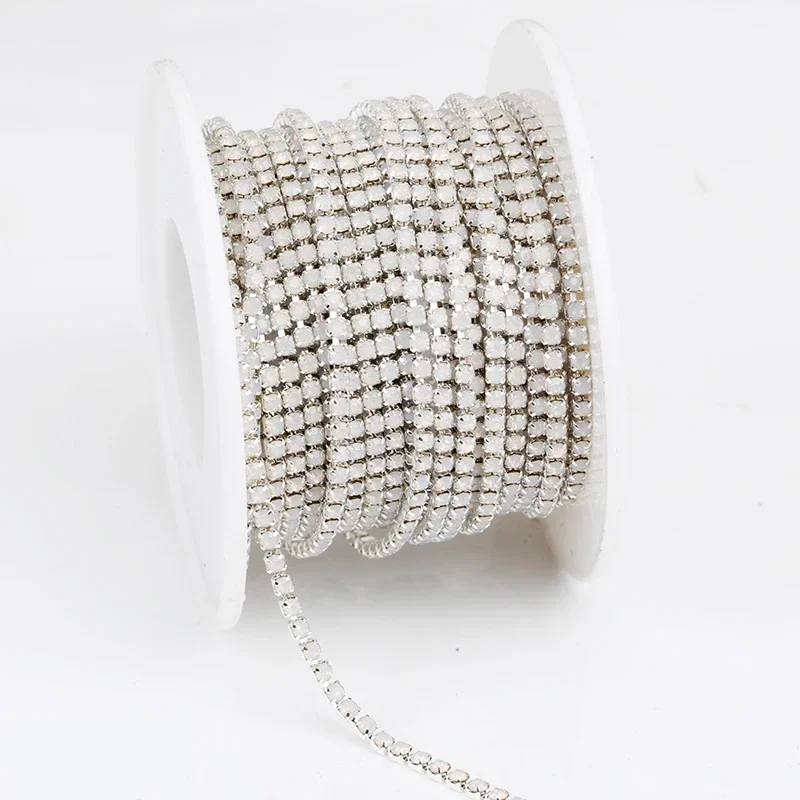 Vibrant Rhinestone Cup Chain with Colorful Base - Luxurious Sewing and Apparel Accessory