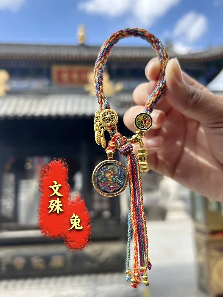 

2024 Tai Sui Benmingnian Benmingfo Twelve Zodiac Eight Patron Deity Tibetan Hand Rope Five Bracelets Thangka Charms Hand Rope