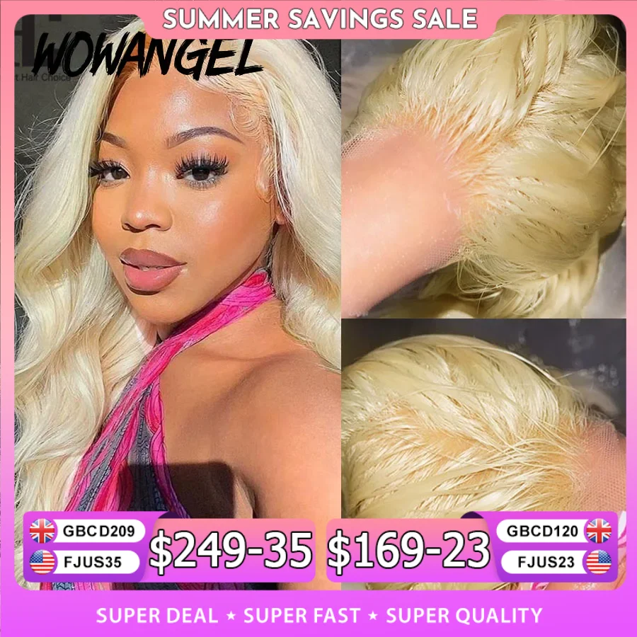 Wow Angel Real HD Lace Frontal Wig 250% 13x4 HD Lace Front Human Hair Wig 613 Blonde Body Wave Wigs HD Lace Closure Wig Glueless