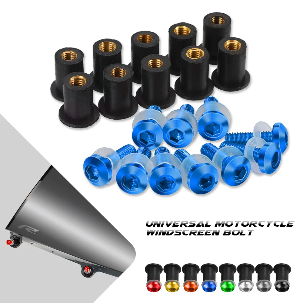 10-Piece Windscreen Bolt Kit For Honda CBR600 F3/F4i & CBR900/929 - Silver Aluminum 5 thumbnail image
