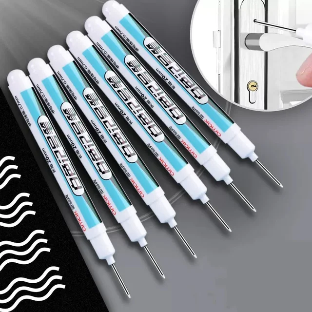 4pcs 20mm Long Nib Marker Pen Oil Paint Permanent Marker Waterproof Black  White Green Blue Ink Industrial Renovation Carpentry