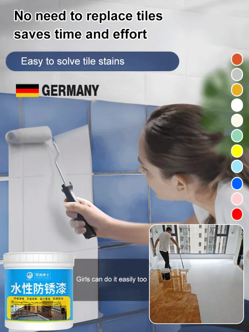 Epoxy Floor Coating Metal Paint Rustproof Paint Water-based Railing Iron Doors and Windows Exempt from Rust Waterproof Anti-corrosion Coating