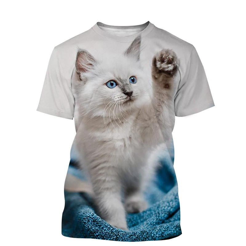 Moda Uomo E Donna Casual Animal Short New Pet Ragdoll Cat T Shirt T-Shirt A Maniche Unisex Cute Streetwear Top