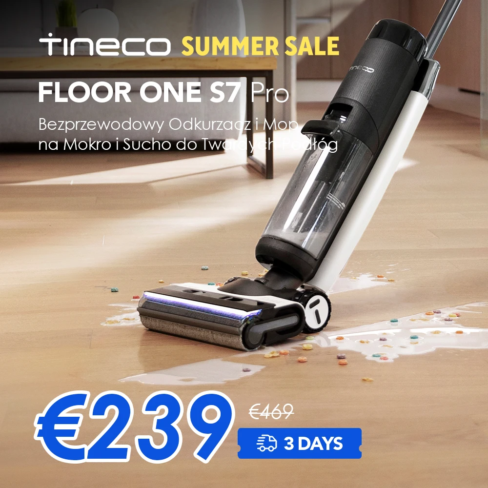 Odkurzacz i mop bezprzewodowy Tineco Floor ONE S7 PRO z EU za $257.57 / ~966zł