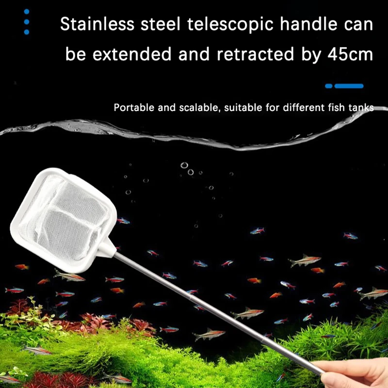 Telescopic Hand Fishing Net Aquarium Fish Tank Accessories For Catching Fish Shrimp