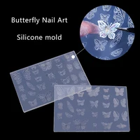 Nail Carving Mold Butterfly Silicone 3D Nail Stamping Plate Nail Stencils Tools DIY UV Gel Manicure Tools Nail Art Enthusiasts 1