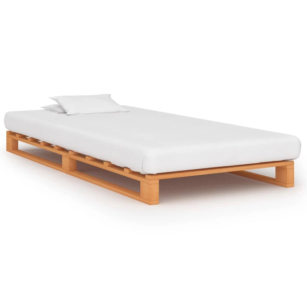 doos spellen Van toepassing zijn Single Bed Wooden Bed 90 X 200 Cm Cadre De Lit De Palette Marron Bois De  Pin Massif - Beds - AliExpress