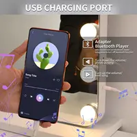Hollywood Make-Up Mirror with Lighting 20 LED,Bluetooth Player, 80x60cm Large Cosmetic Mirror with 3 Dimmer Light ,USB,Touch 2