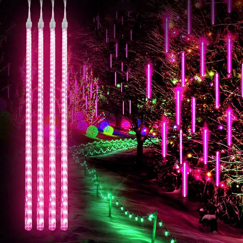 

30/50cm 8 Tubes Meteor Shower LED Light String Holiday Lighting Outdoor Decorative Light Christmas Gift Children Romantic Decor