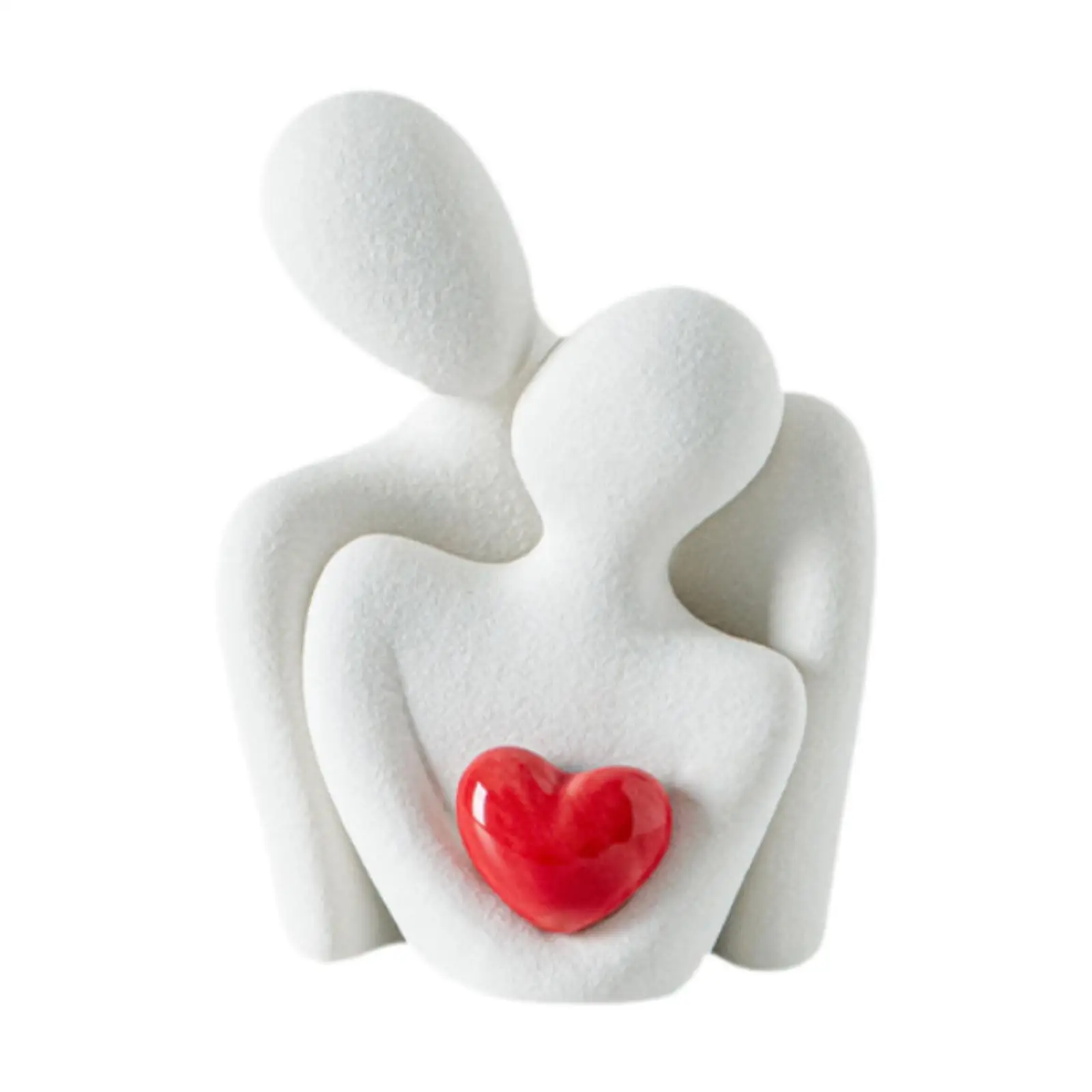 Statuina In Ceramica Di Coppia Innamorata - Decorazione Per Casa, Tavolo, Ufficio, 14x9x7 Cm, Colore Bianco, Artigianato Creativo