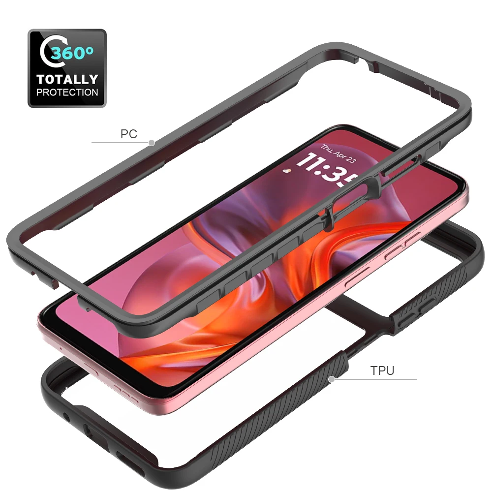 3-in-1 Clear Shockproof Armor Case with Heavy Duty Protection