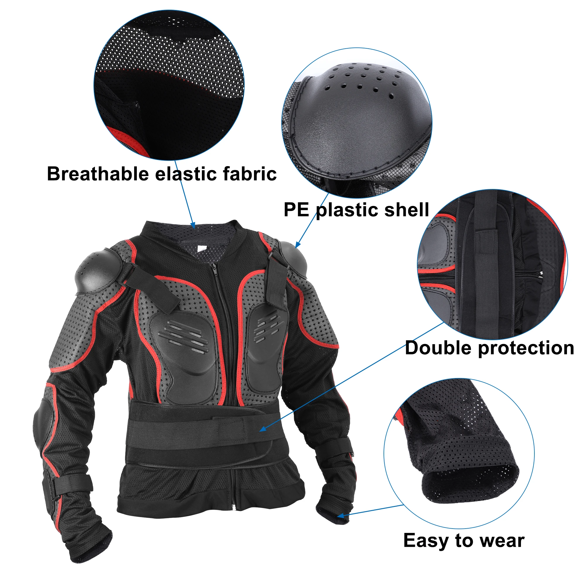 Motoforti L XL 2XL 3XL Dirt Bike Motorcycle Riding Protective Full Body Armor Thorax Back Backbone Protector Off-Road Cycling