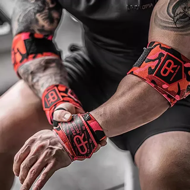 60593-46f1c1.jpg 1 Pair Camouflage Weightlifting Wrist Strap for Gym Fitness Wrist Wraps Band Brace Strength Training Wrist Support