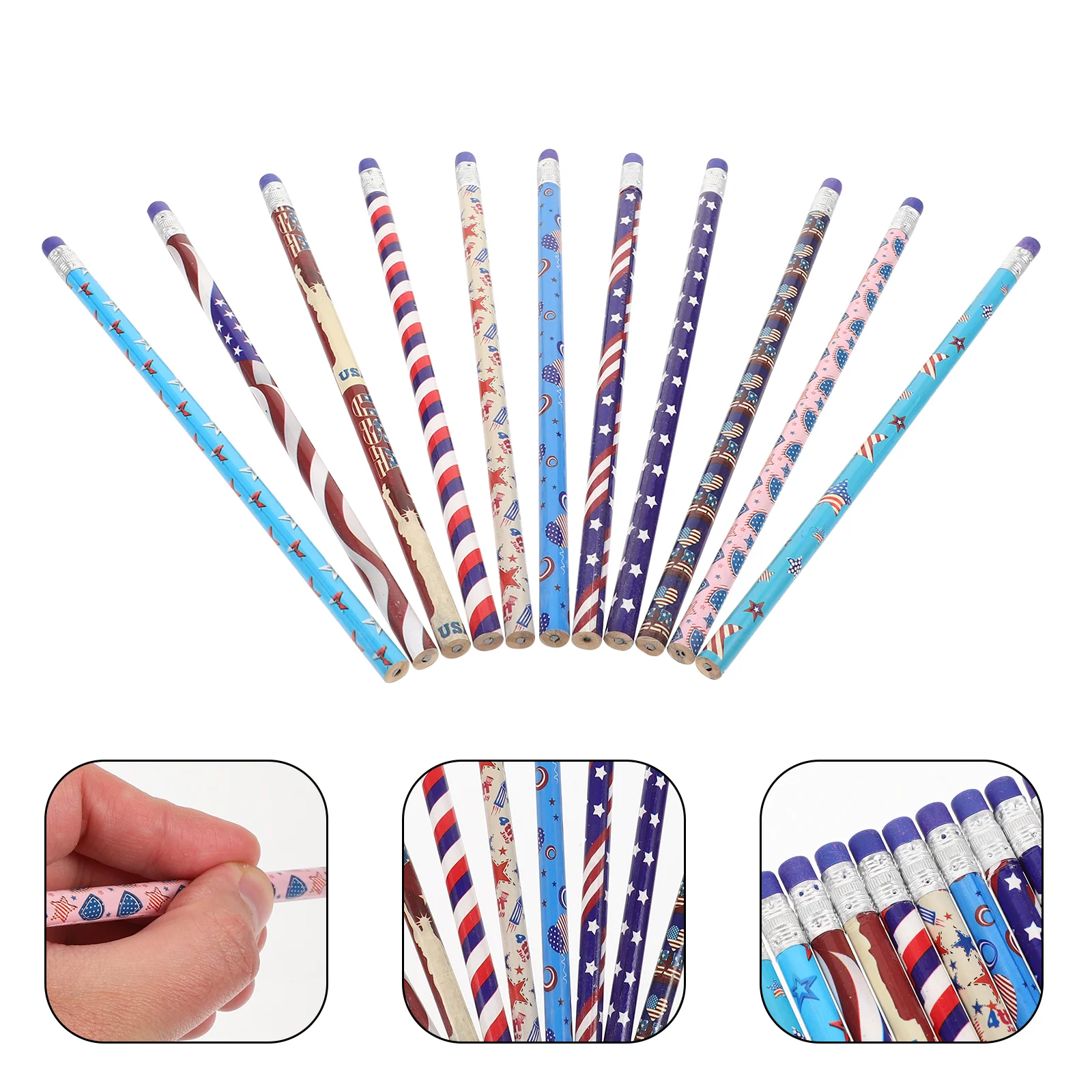 48 Pcs Flag Pencil Painting Color Pencils For Kids Portable Wooden Bulk for Kids Handheld Multi-use anself fans flag face paint 3 in 1 cream painting